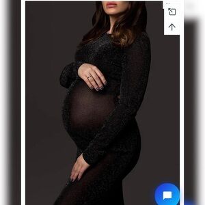 Black Maternity Sparkly Dresss